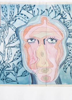 Périphéries, stylo, aquarelle et gravure, 40 x 50 cm, 2023 © Marie Tijou et Floriane Musseau